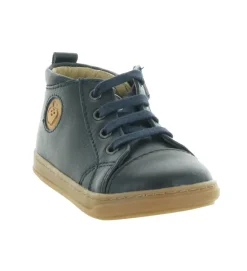 pre marche du 16 au 23 - Semelle souple - bebe garcon - Cuir - Bleu - Shoo pom