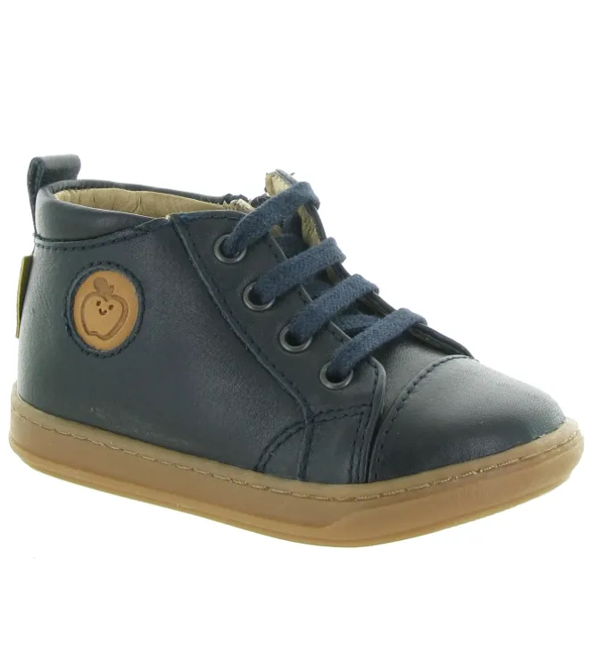 pre marche du 16 au 23 - Semelle souple - bebe garcon - Cuir - Bleu - Shoo pom