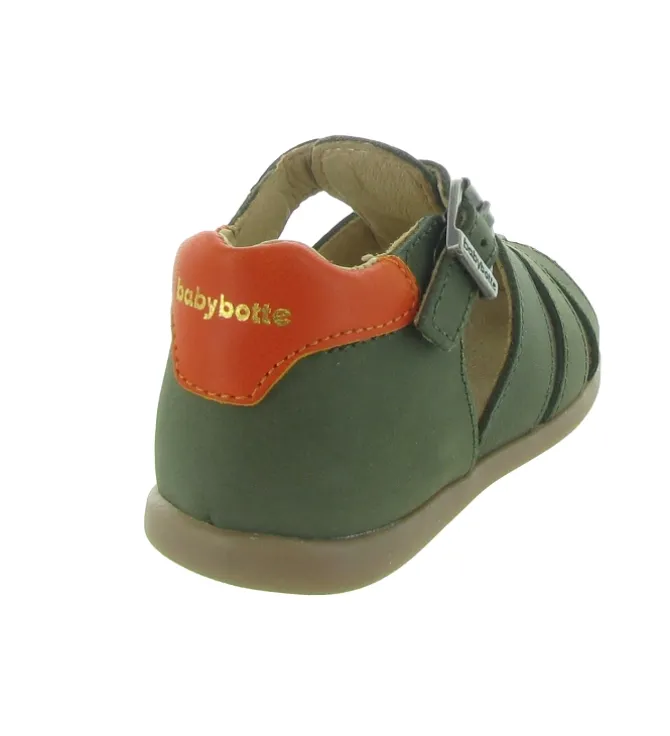 pre marche du 16 au 23 - Semelle souple - bebe garcon - Cuir - Vert - Babybotte
