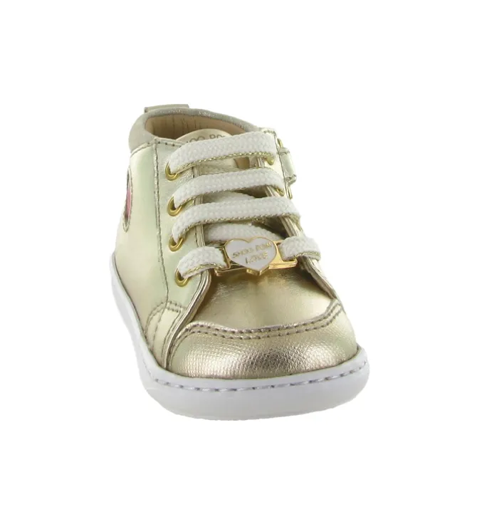 pre marche du 16 au 23 - Semelle souple - bebe fille - Nubuck - Or - Shoo pom