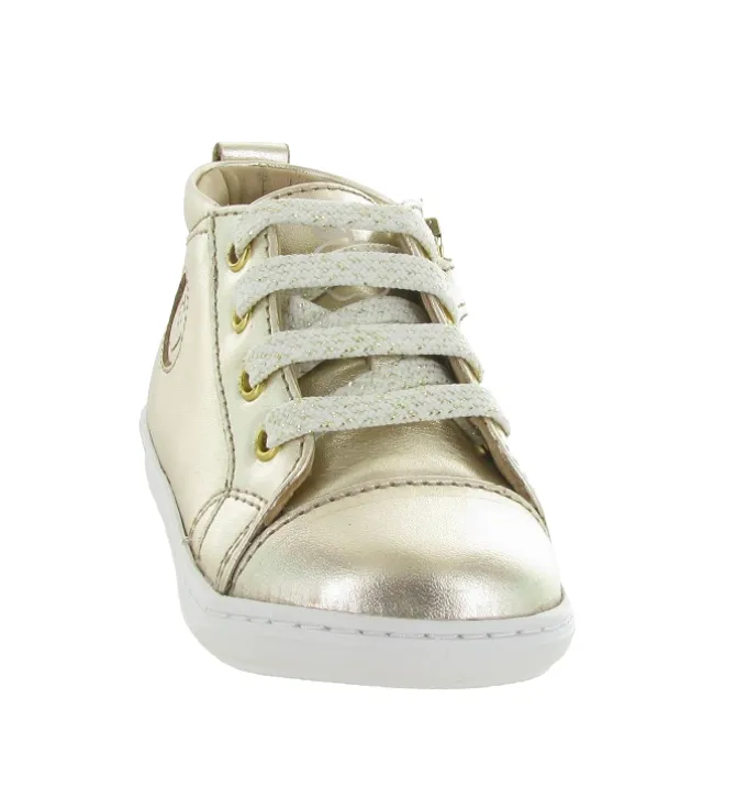 pre marche du 16 au 23 - Semelle souple - bebe fille - Cuir laminé - Or - Shoo pom