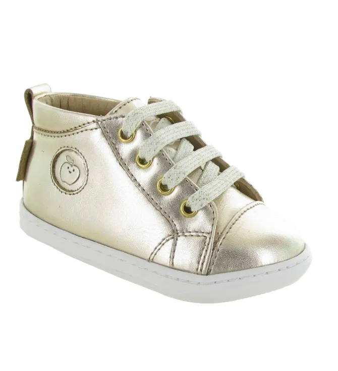 pre marche du 16 au 23 - Semelle souple - bebe fille - Cuir laminé - Or - Shoo pom