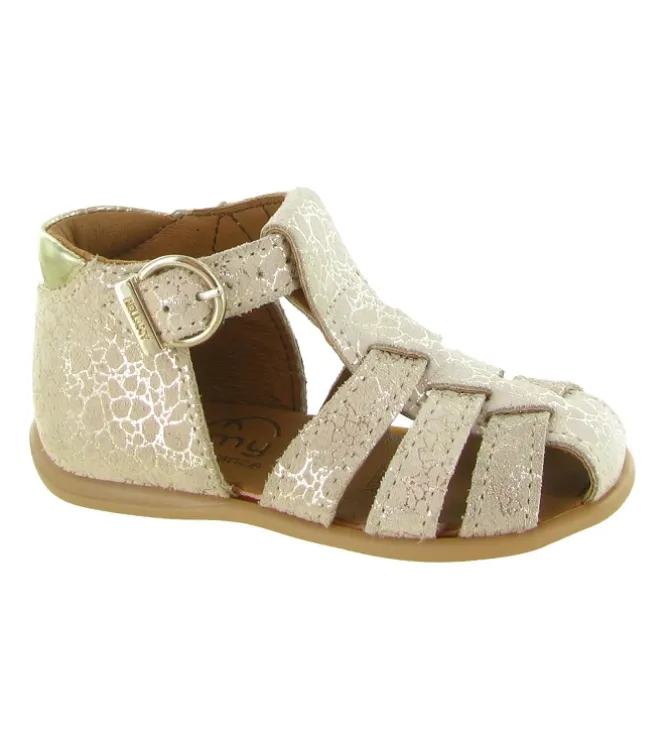 pre marche du 16 au 23 - Semelle souple - bebe fille - Cuir laminé - Beige - Bellamy