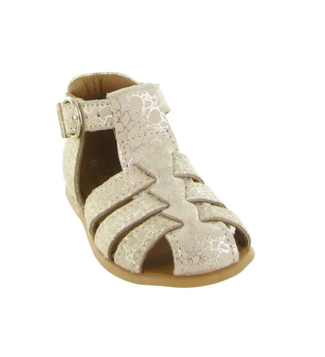 pre marche du 16 au 23 - Semelle souple - bebe fille - Cuir laminé - Beige - Bellamy