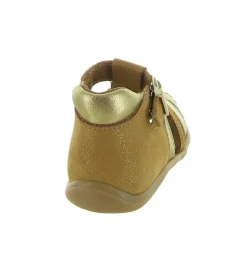 pre marche du 16 au 23 - Semelle souple - bebe fille - Cuir laminé - Camel - Bellamy