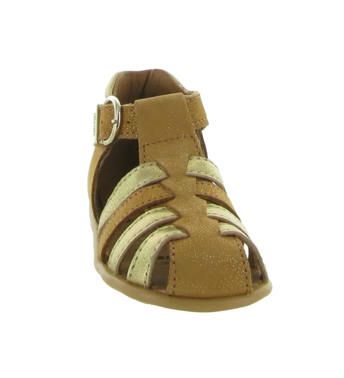 pre marche du 16 au 23 - Semelle souple - bebe fille - Cuir laminé - Camel - Bellamy