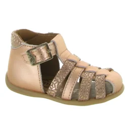 pre marche du 16 au 23 - Semelle souple - bebe fille - Cuir laminé - Rose - Bellamy