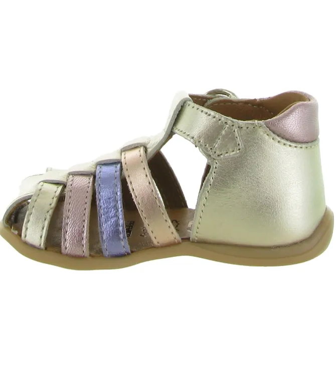 pre marche du 16 au 23 - Semelle souple - bebe fille - Cuir laminé - Or - Bellamy