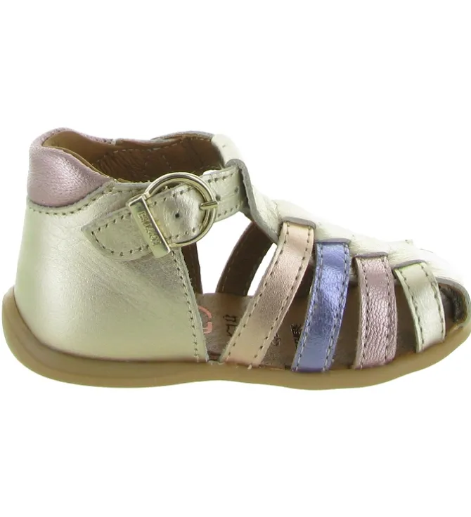pre marche du 16 au 23 - Semelle souple - bebe fille - Cuir laminé - Or - Bellamy