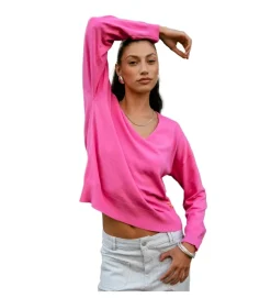 pull - MANCHE LONGUE - vetement femme - Coton - Rose - Freeman t.porter