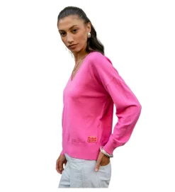 pull - MANCHE LONGUE - vetement femme - Coton - Rose - Freeman t.porter