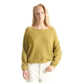 pull - MANCHE LONGUE - vetement femme - Coton - Vert - American vintage