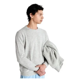 pull - MANCHE LONGUE - vetement homme - Cuir - Gris - American vintage