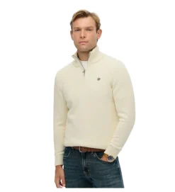 pull - MANCHE LONGUE - vetement homme - Coton - Crème - Superdry