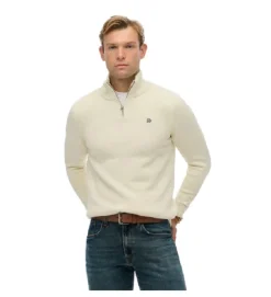 pull - MANCHE LONGUE - vetement homme - Coton - Crème - Superdry