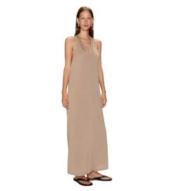 robe - LONGUE - vetement femme - Textile - Taupe - Grace and mila