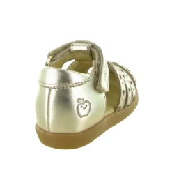 sandales et nu pieds - - bebe fille - Cuir - Or - Shoo pom