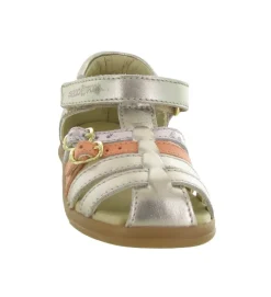 sandales et nu pieds - - bebe fille - Cuir - Or - Shoo pom