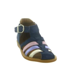 sandales et nu pieds - - bebe fille - Cuir laminé - Bleu Marine - Bellamy