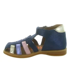 sandales et nu pieds - - bebe fille - Cuir laminé - Bleu Marine - Bellamy