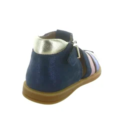 sandales et nu pieds - - bebe fille - Cuir laminé - Bleu Marine - Bellamy