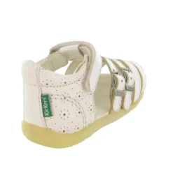 sandales et nu pieds - - bebe fille - Cuir - Beige - Kickers