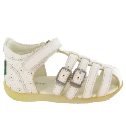 sandales et nu pieds - - bebe fille - Cuir - Beige - Kickers