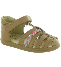 sandales et nu pieds - - bebe fille - Nylon - Marron - Shoo pom