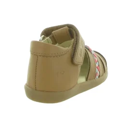 sandales et nu pieds - - bebe fille - Nylon - Marron - Shoo pom