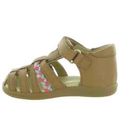 sandales et nu pieds - - bebe fille - Nylon - Marron - Shoo pom