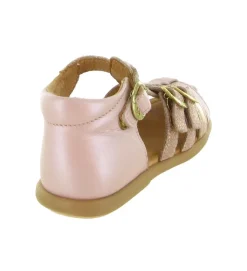 sandales et nu pieds - - bebe fille - Cuir laminé - Rose - Babybotte