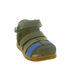 sandales et nu pieds - - bebe garcon - Toile - Vert - Kickers