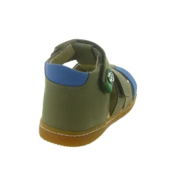 sandales et nu pieds - - bebe garcon - Toile - Vert - Kickers