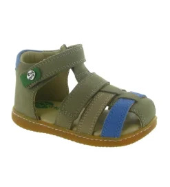 sandales et nu pieds - - bebe garcon - Toile - Vert - Kickers