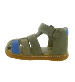 sandales et nu pieds - - bebe garcon - Toile - Vert - Kickers