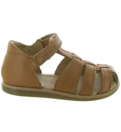 sandales et nu pieds - - bebe garcon - Cuir - Marron - Shoo pom