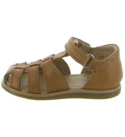 sandales et nu pieds - - bebe garcon - Cuir - Marron - Shoo pom