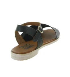 sandales et nu pieds - Casual - femme - Cuir laminé - Noir - Bueno