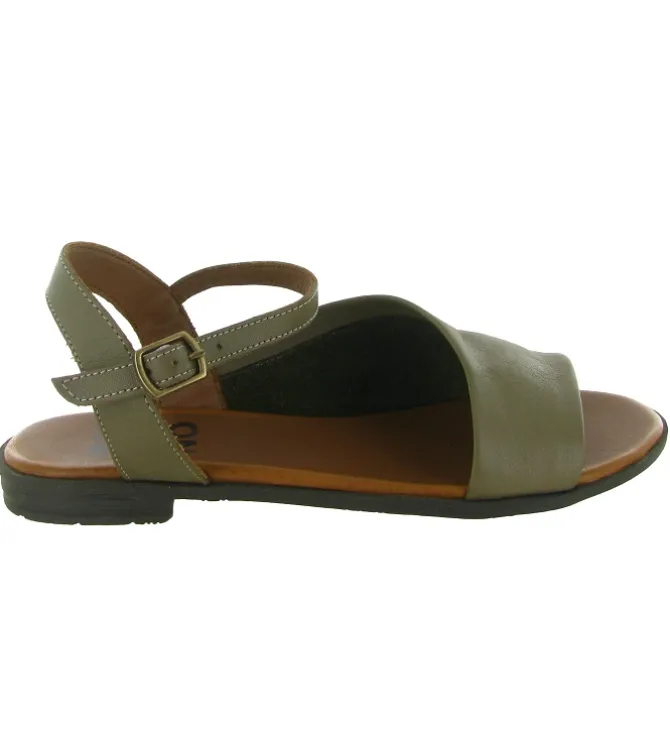 sandales et nu pieds - Casual - femme - Cuir laminé - Vert - Bueno