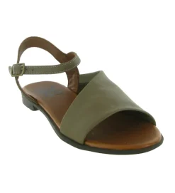 sandales et nu pieds - Casual - femme - Cuir laminé - Vert - Bueno