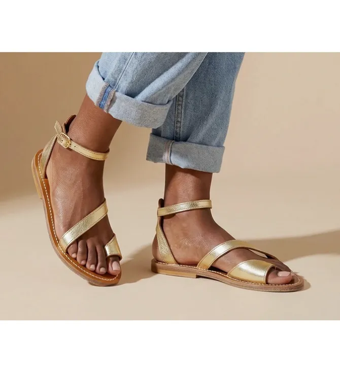 sandales et nu pieds - Casual - femme - Cuir - Or - K.jacques