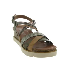 sandales et nu pieds - Casual - femme - Cuir - Kaki - Xapatan