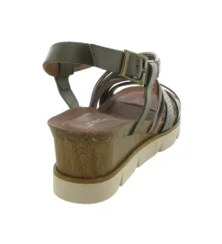 sandales et nu pieds - Casual - femme - Cuir - Kaki - Xapatan
