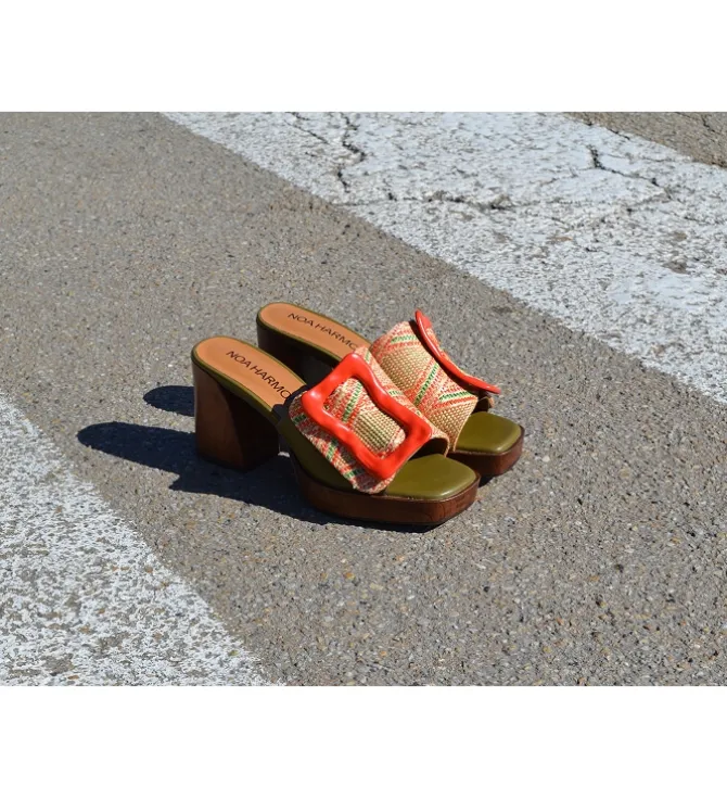 sandales et nu pieds - Casual - femme - Synthétique - Orange - Noa harmon
