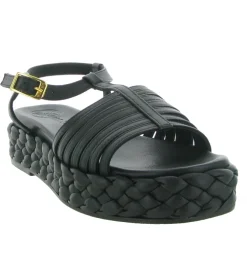 sandales et nu pieds - Casual - femme - Cuir - Noir - Unisa
