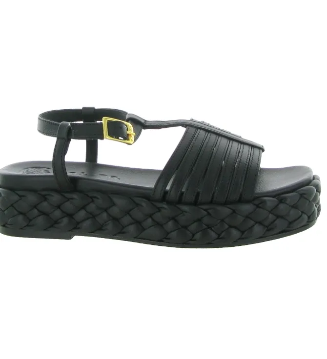 sandales et nu pieds - Casual - femme - Cuir - Noir - Unisa