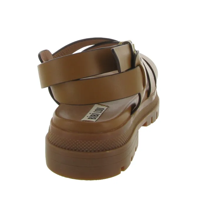 sandales et nu pieds - Casual - femme - Cuir - Marron - Bibi lou