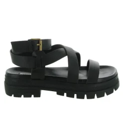 sandales et nu pieds - Casual - femme - Cuir - Noir - Bibi lou