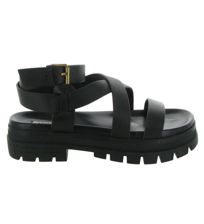 sandales et nu pieds - Casual - femme - Cuir - Noir - Bibi lou