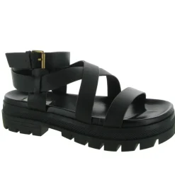 sandales et nu pieds - Casual - femme - Cuir - Noir - Bibi lou